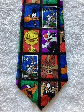 Warner Bros. Looney Tunes Colorful Character Stamp Tie